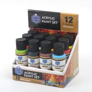 Keep Smiling Premium Acrylic Paint Set 12 Pack 60ml