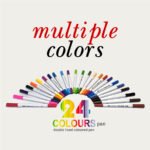 24 Colours Double Head Coloured Marker Set Dual Tip Brush & Fineliner