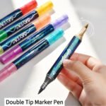 QUWOO Dual-Tip Dual-Color Glitter Marker Set