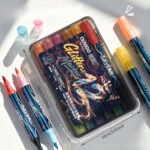 QUWOO Dual-Tip Dual-Color Glitter Marker Set