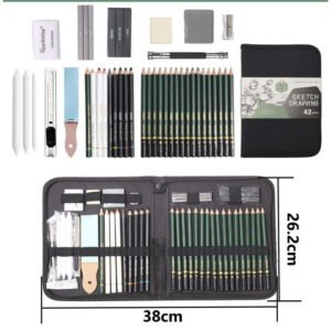 Keep Smiling 42-Piece Professional Sketch and Drawing Kit